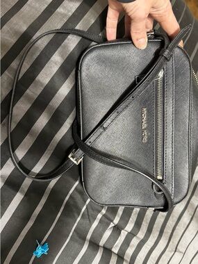 Michael Kors Black Saffiano Zip-Front Crossbody Bag